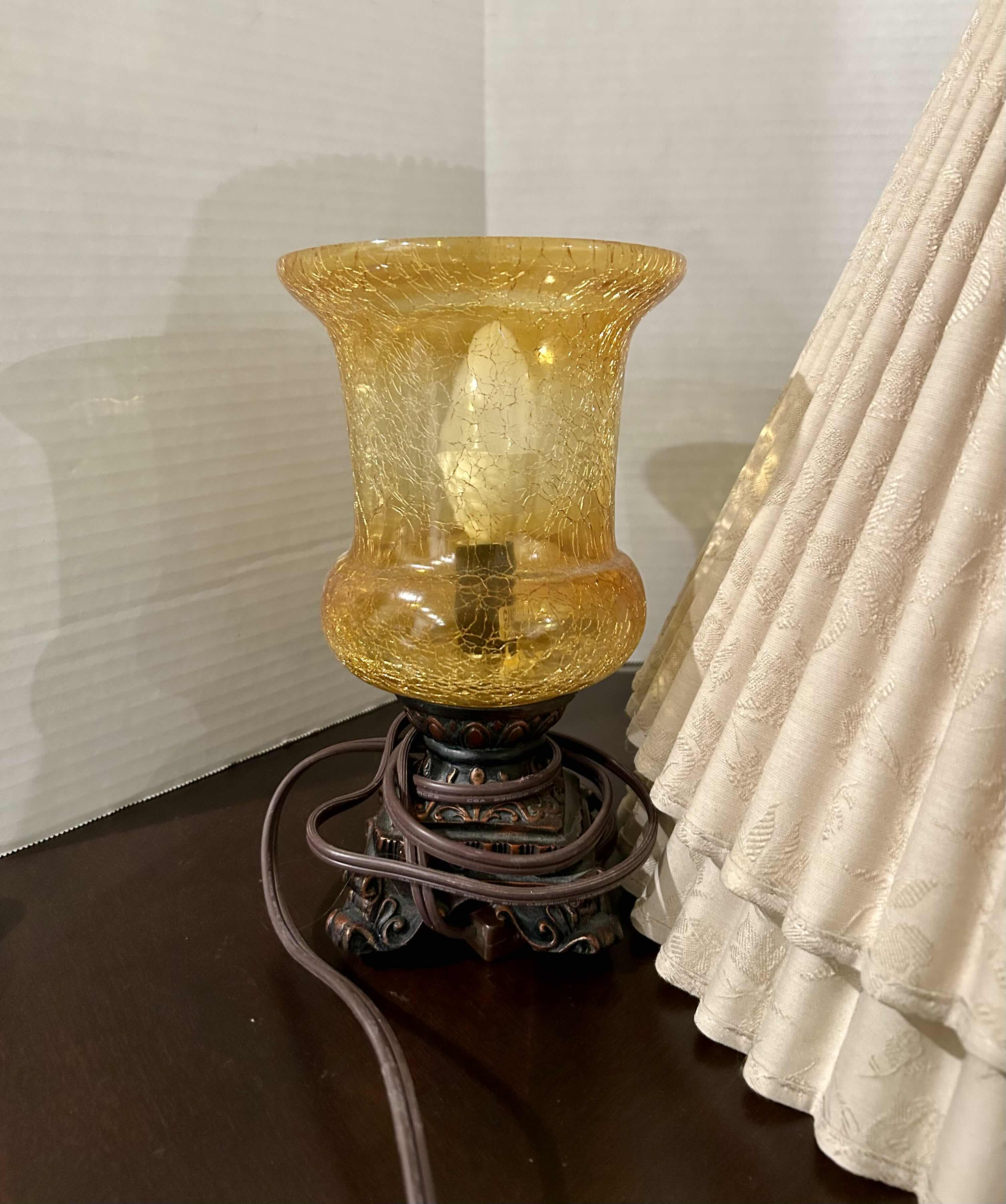Photo 1 of 2- 10”  TABLE LAMPS AND TWO 13”LAMPSHADES
