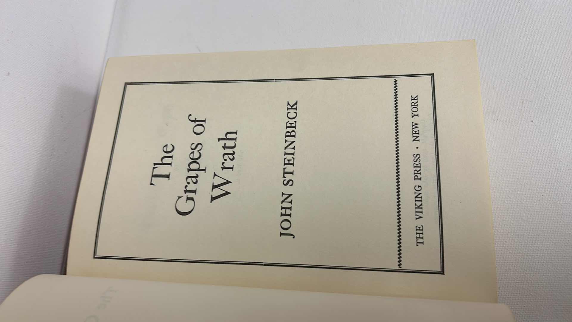 Photo 1 of 2 VINTAGE HARDCOVER BOOKS WITH JACKETS, “THE GRAPES OF WRATH BY STEINBECK, SLAUGHTERHOUSE-5  BY VONNEGUT