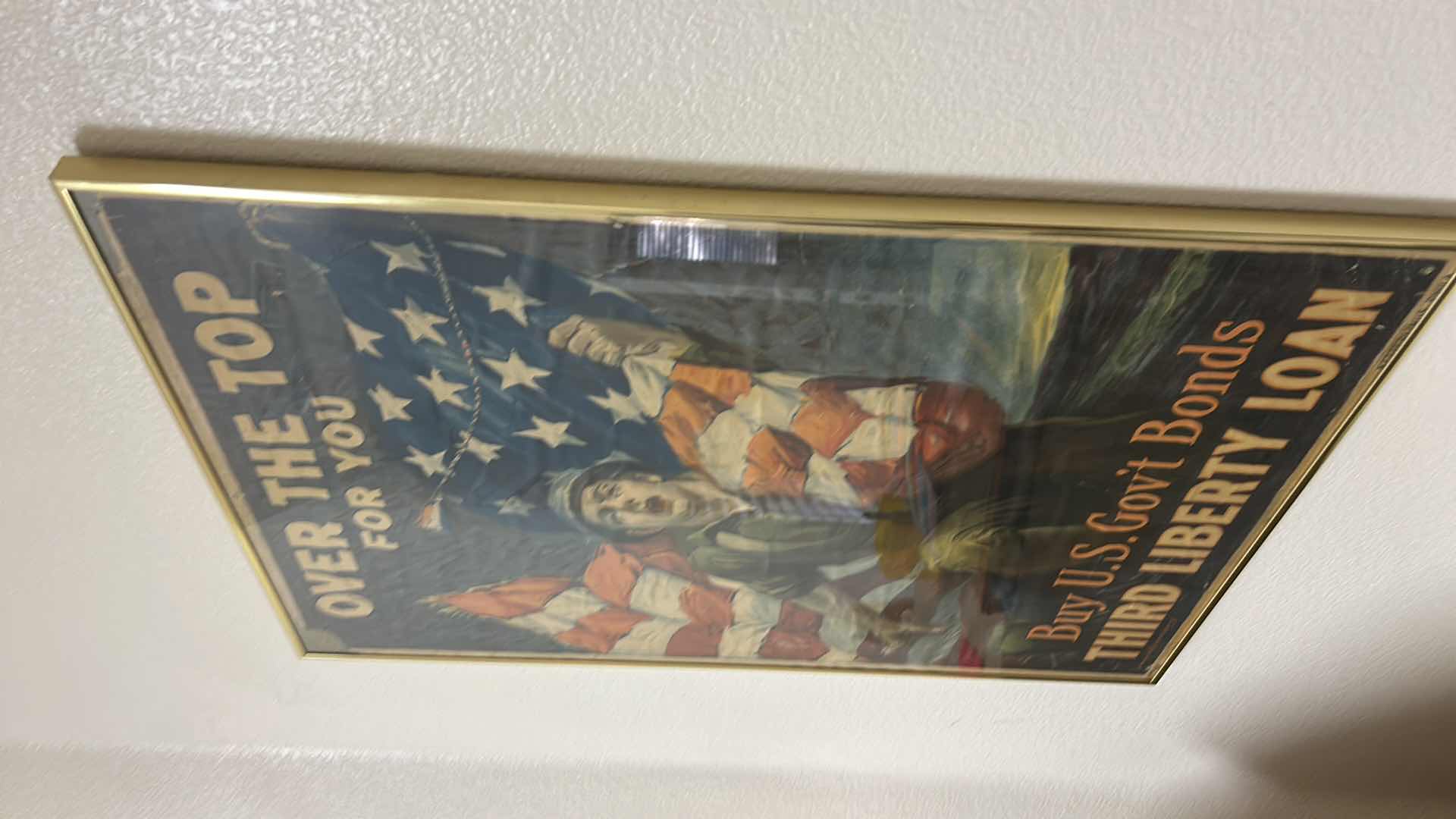 Photo 1 of 1918 AMERICAN WW1 POSTER - OVER THE TOP FOR YOU, THIRD LIBERTY LOAN. SIDNEY H. RIESENBERG $825