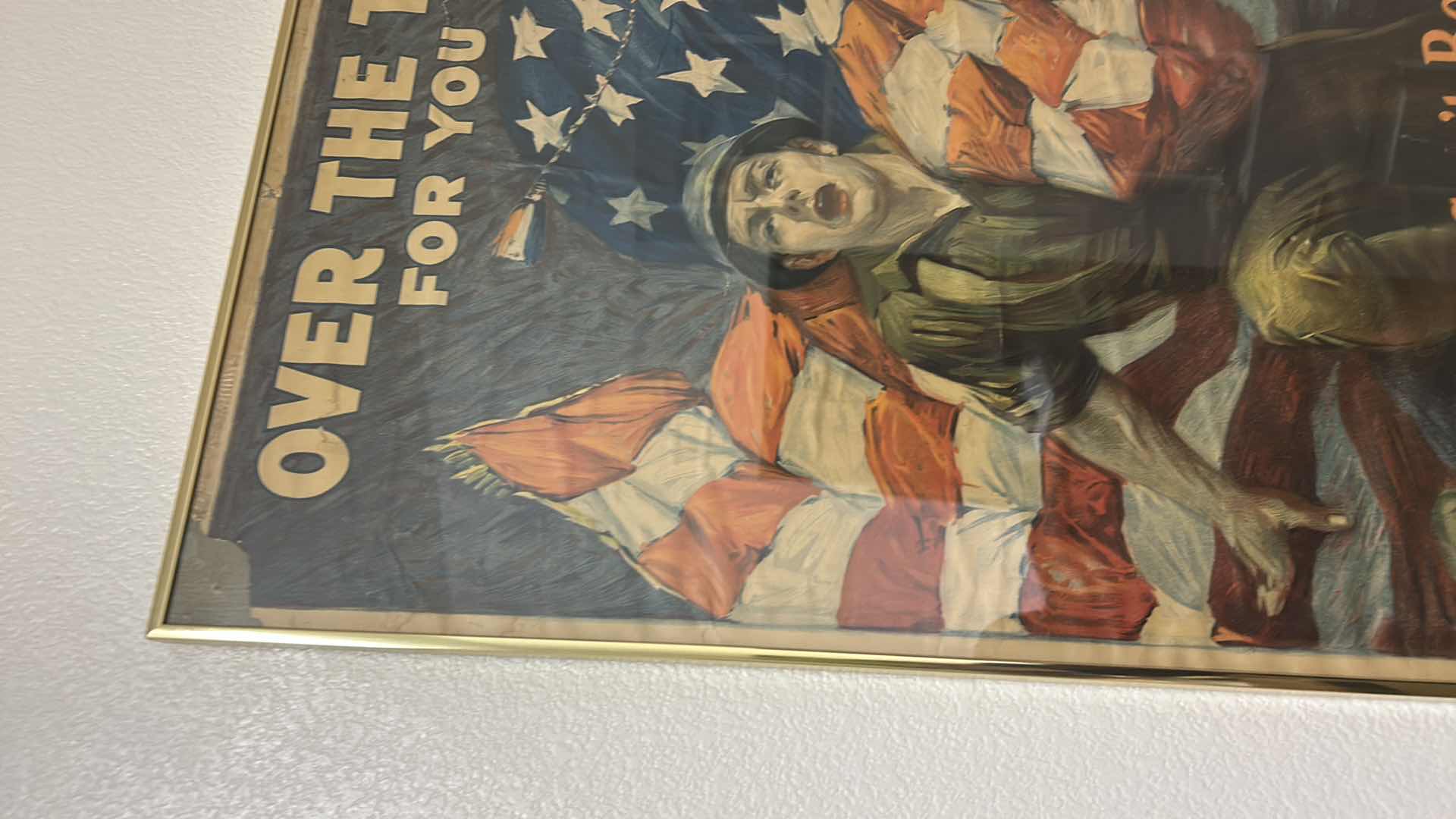 Photo 1 of 1918 AMERICAN WW1 POSTER - OVER THE TOP FOR YOU, THIRD LIBERTY LOAN. SIDNEY H. RIESENBERG $825