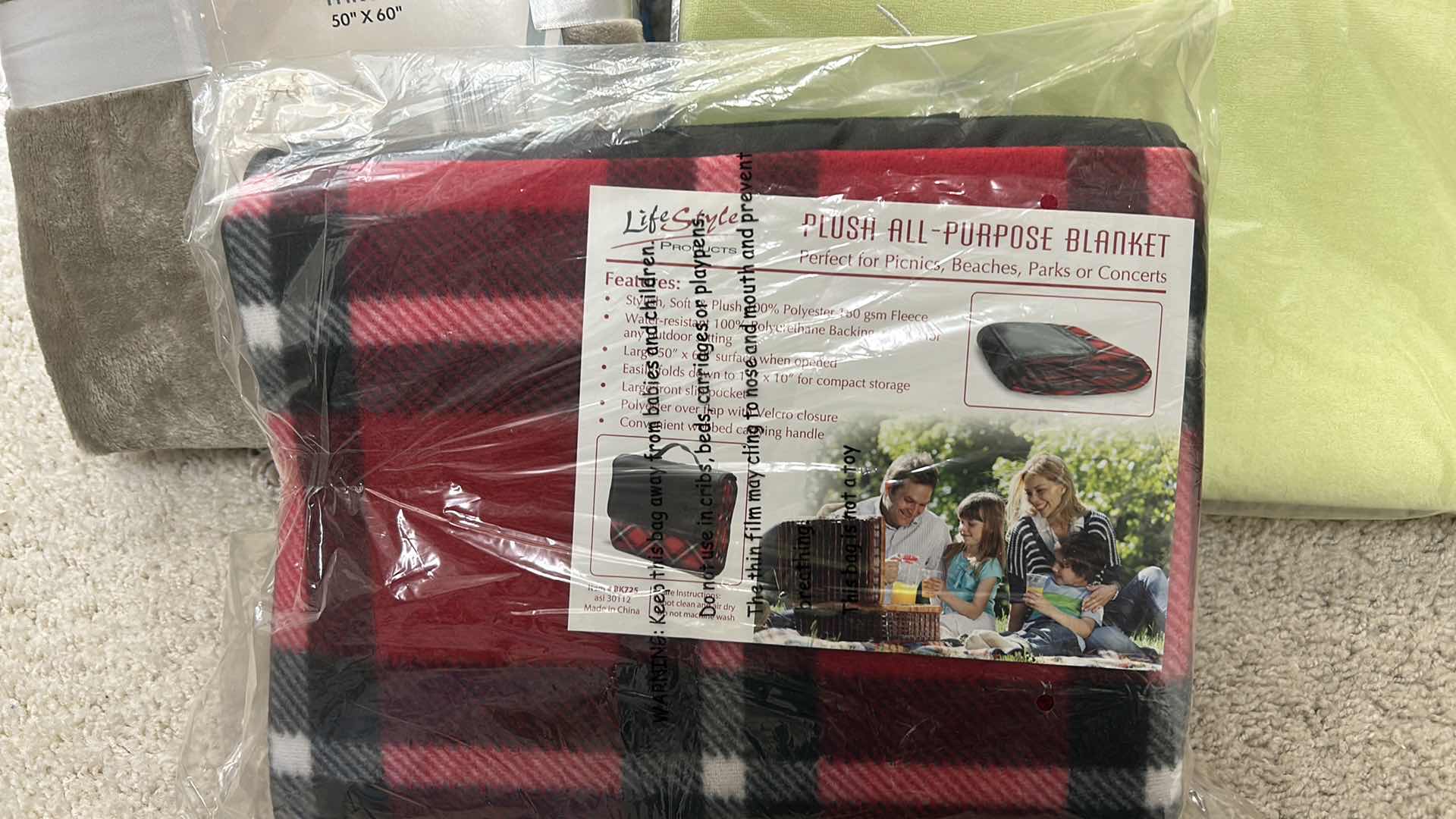 Photo 1 of 5 NEW- 2 FLEECE BATHROBES, THROW, BLANKET AND PILLOW