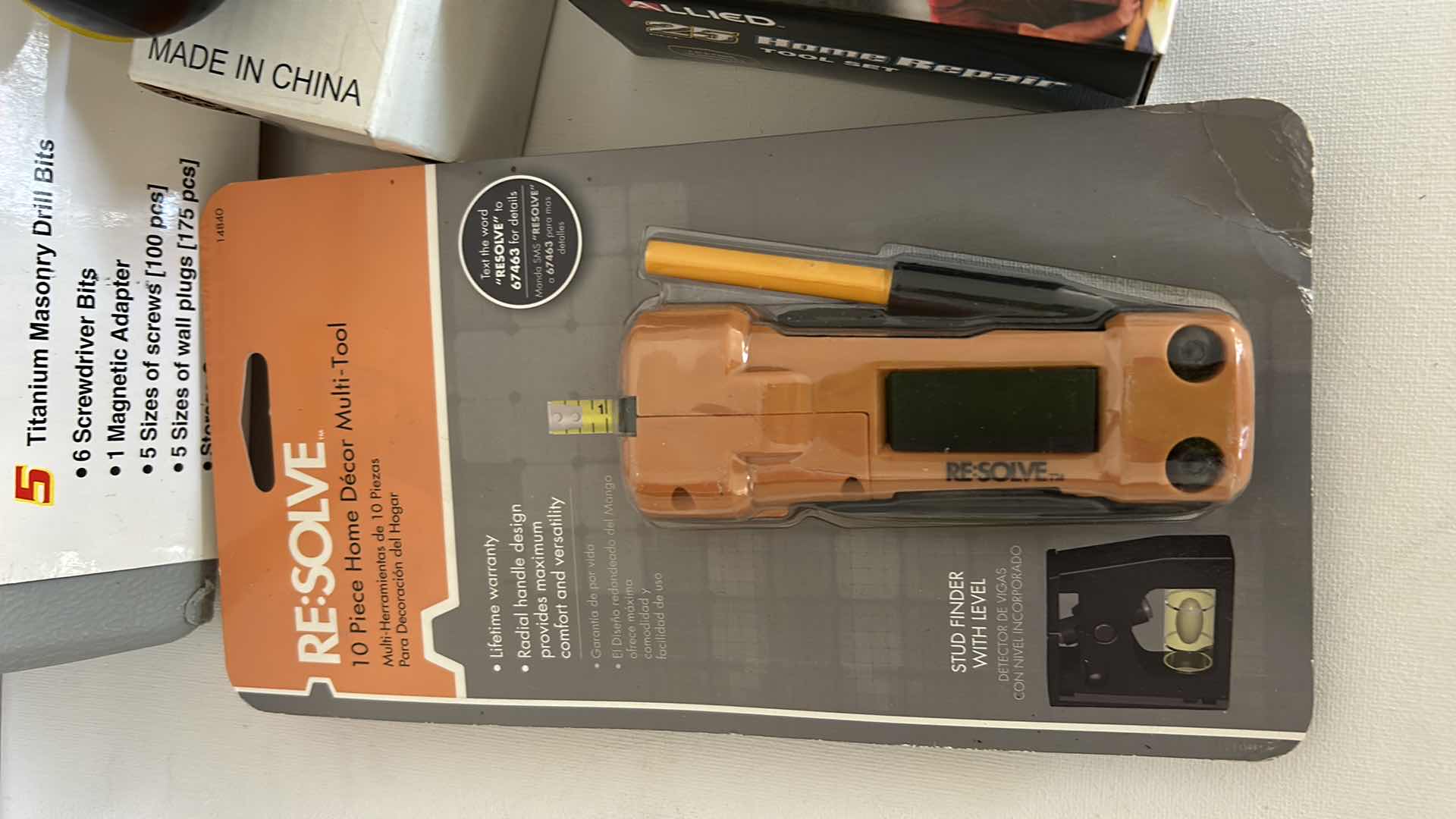 Photo 1 of 4 NEW GARAGE ITEMS - 2 DRILLS, MULTI TOOL AND HOME REPAIR TOOL SET