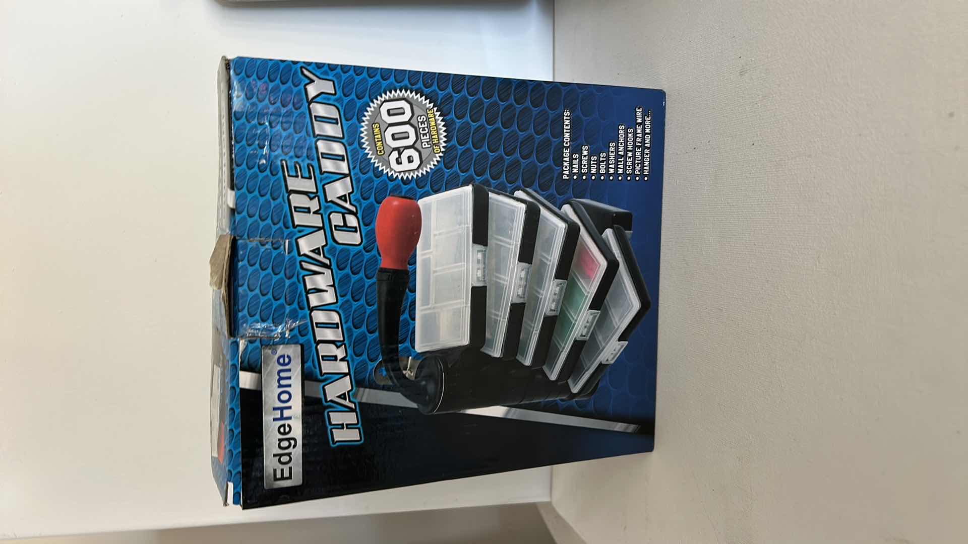 Photo 1 of 3 GARAGE TOOLS - DRILL BITS, HARDWARE CADDY, CAR SET WITH JUMPER CABLES