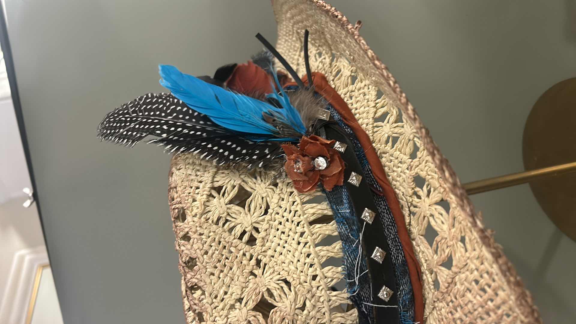 Photo 2 of NEW CUSTOM DESIGNED STRAW COWGIRL HAT (ADJUSTABLE)