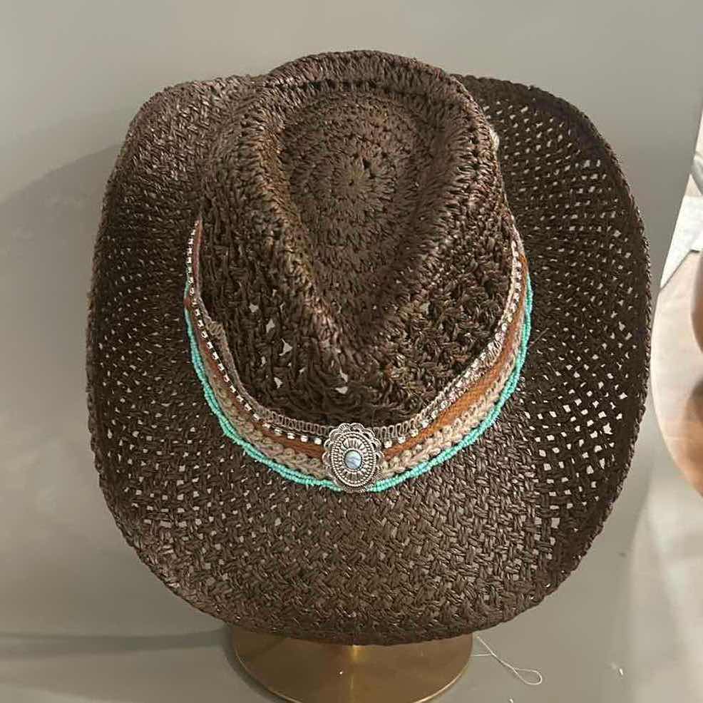 Photo 1 of NEW CUSTOM DESIGNED STRAW COWGIRL HAT (ADJUSTABLE)