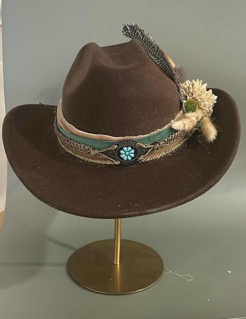 Photo 1 of NEW CUSTOM DESIGNED FELT COWGIRL HAT (ADJUSTABLE)