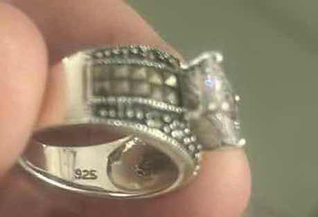 Photo 1 of .925 STERLING SILVER RING WITH GEMSTONE SIZE 6.5