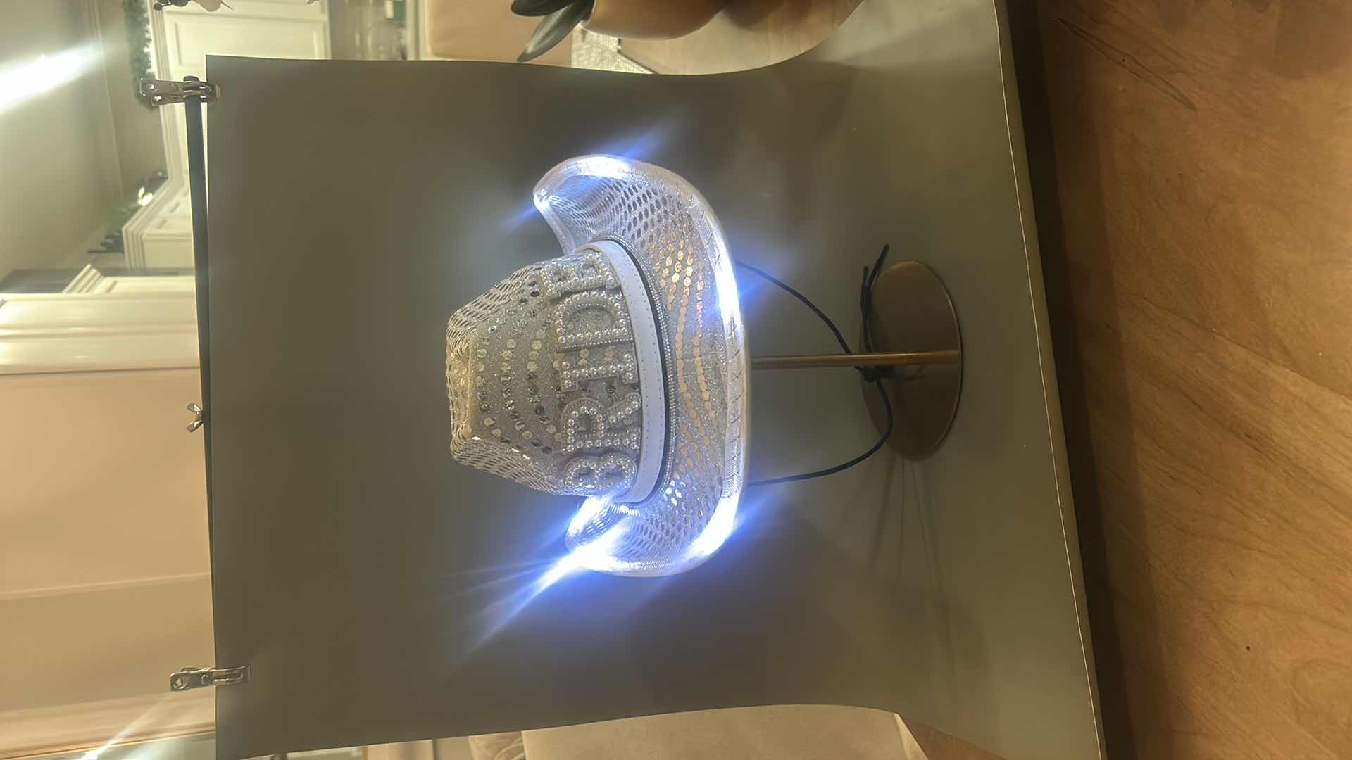Photo 1 of NEW CUSTOM DESIGNED SPARKLING LIGHT COWGIRL “BRIDE” HAT