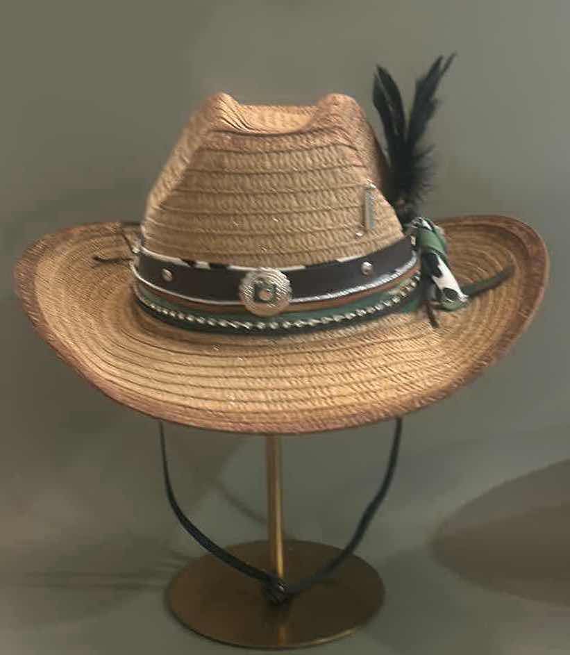 Photo 2 of NEW CUSTOM DESIGNED STRAW COWGIRL HAT (ADJUSTABLE)