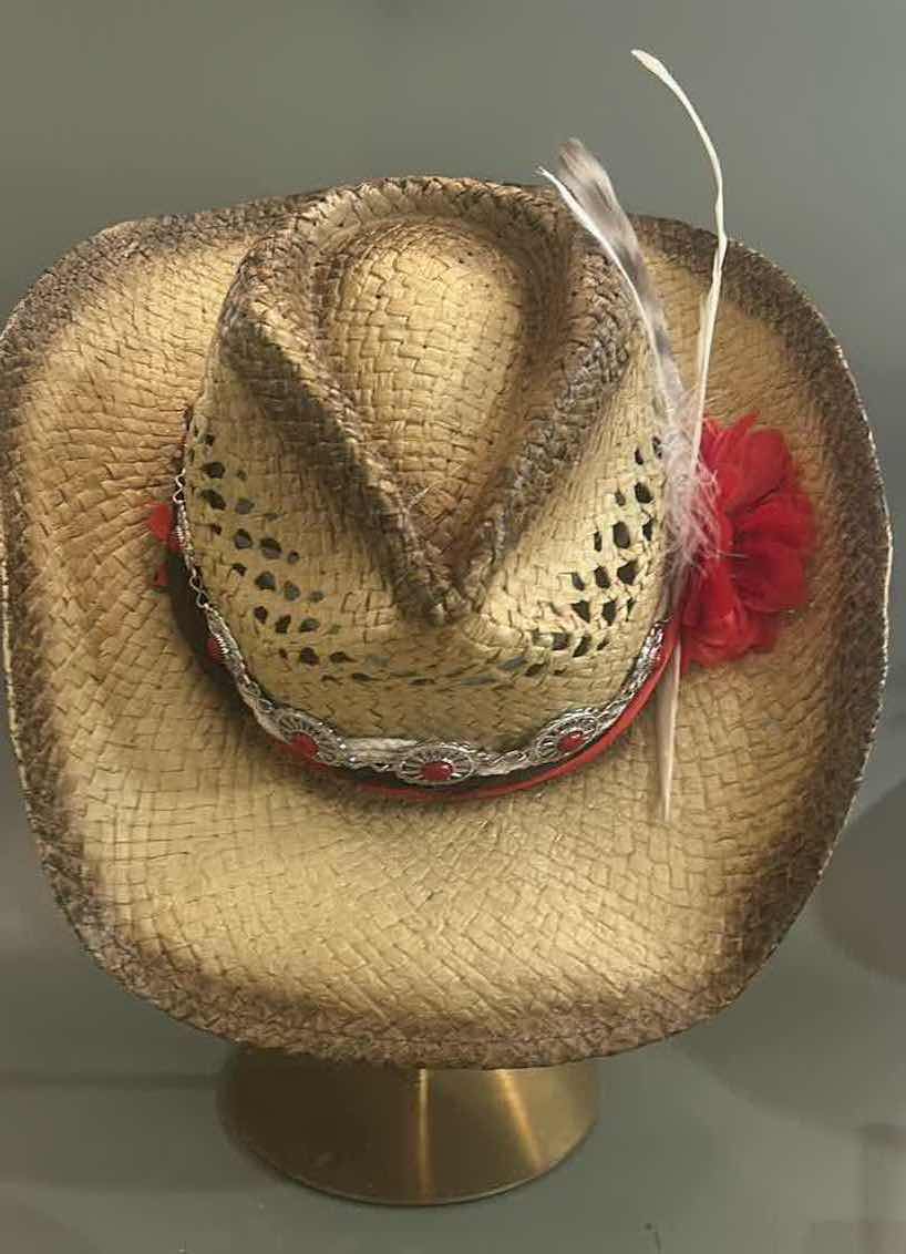 Photo 1 of NEW CUSTOM DESIGNED STRAW COWGIRL HAT (ADJUSTABLE)