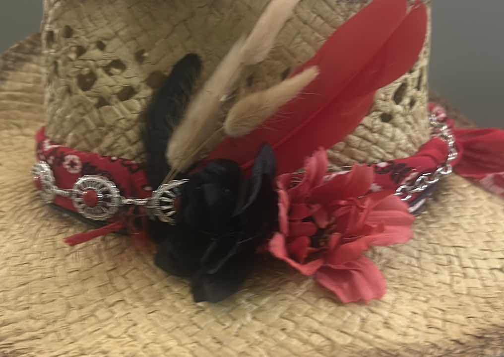 Photo 1 of NEW CUSTOM DESIGNED STRAW COWGIRL HAT (ADJUSTABLE)