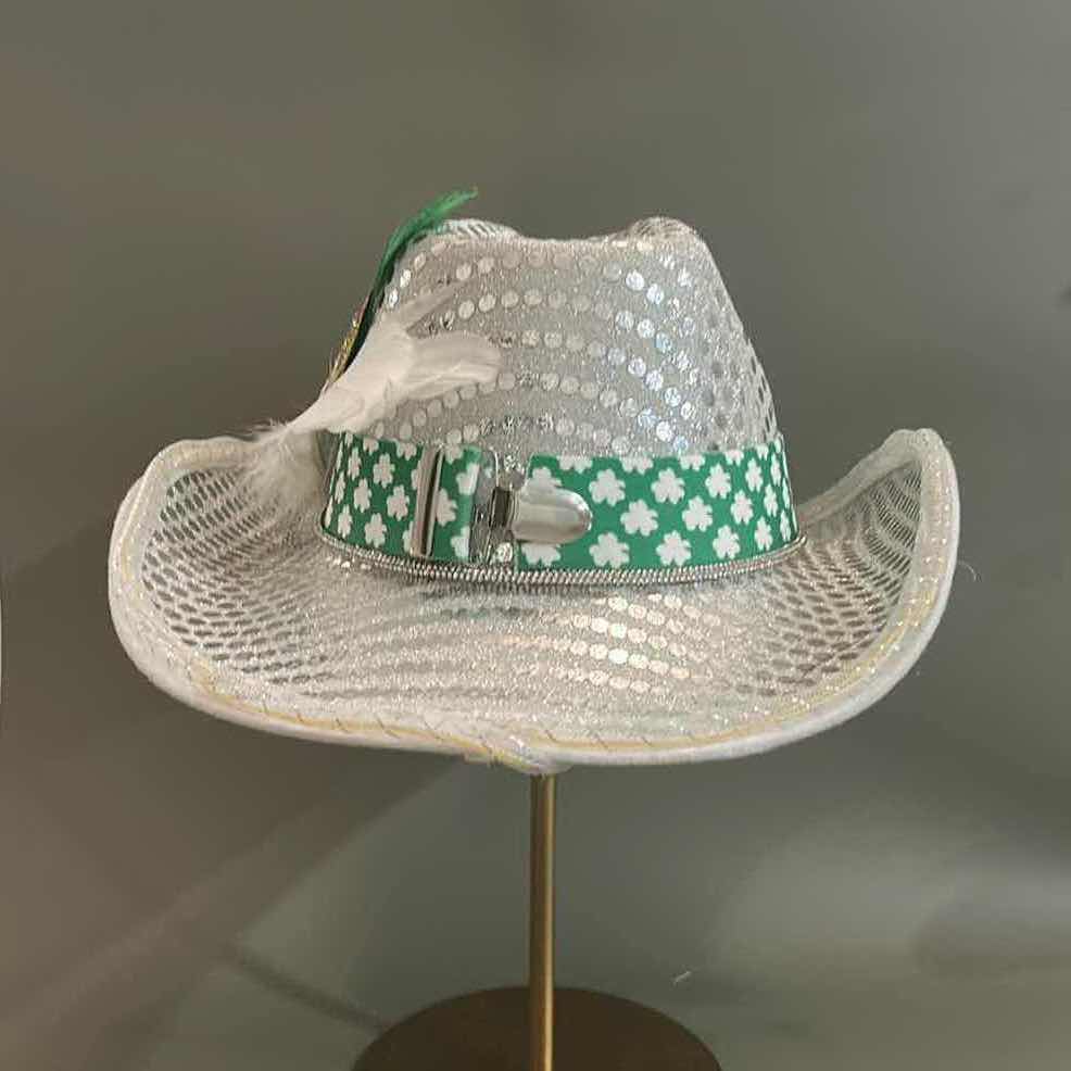 Photo 1 of NEW CUSTOM BLINKING, LIGHT UP, IRISH, SAINT PATRICK’S DAY COWGIRL HAT (ADJUSTABLE)