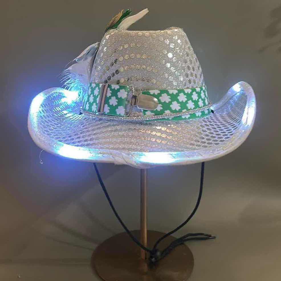 Photo 1 of NEW CUSTOM BLINKING, LIGHT UP, IRISH, SAINT PATRICK’S DAY COWGIRL HAT (ADJUSTABLE)