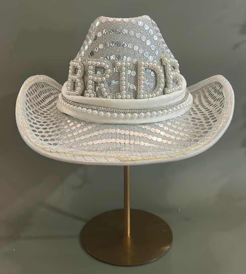Photo 1 of NEW CUSTOM BLINKING, LIGHT UP, BRIDE / BRIDAL COWGIRL HAT (ADJUSTABLE)