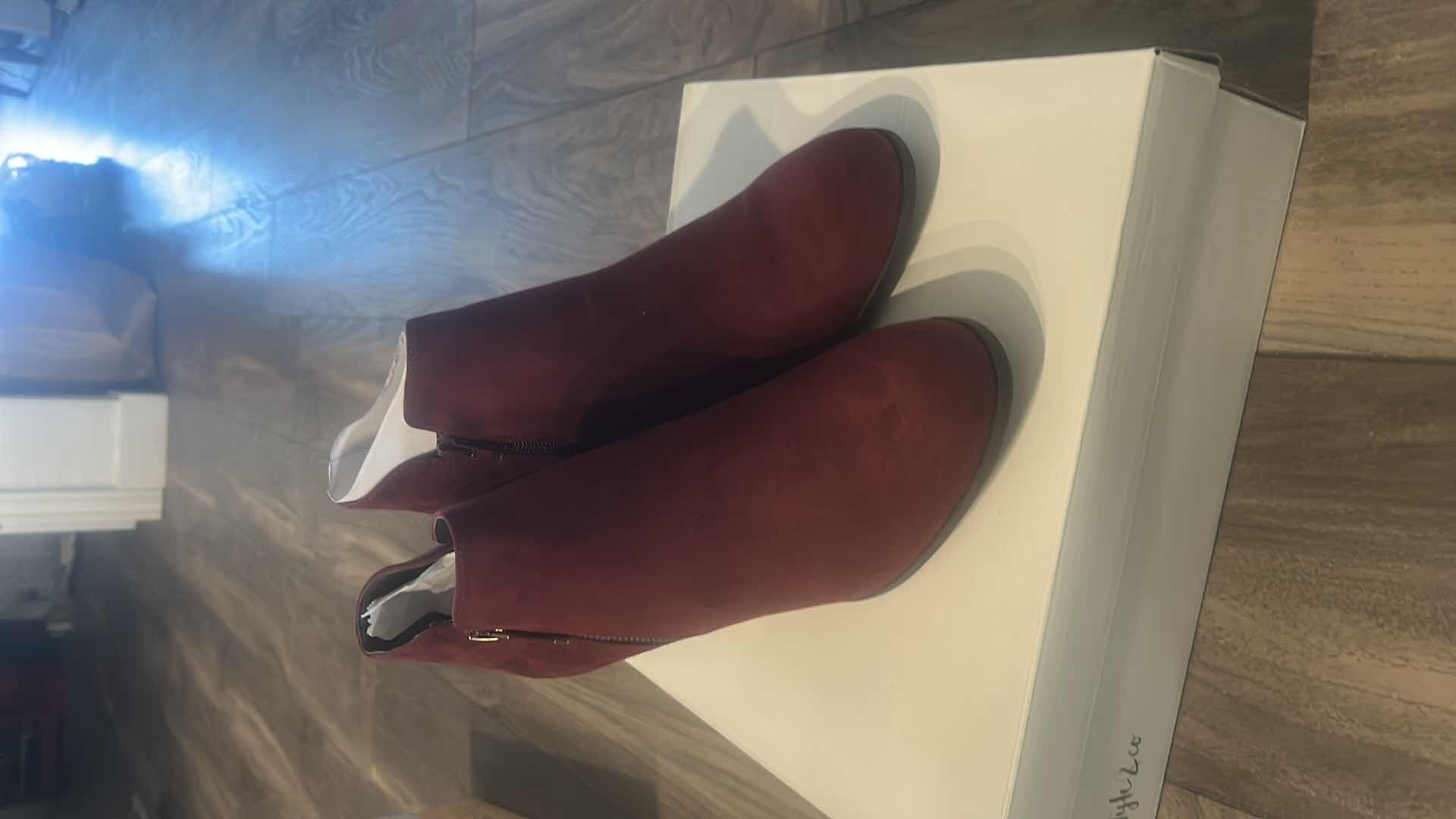 Photo 1 of NEW STYLE AND COMPANY ANKLE BOOTS SIZE 9.5 MASRINAAF WINE