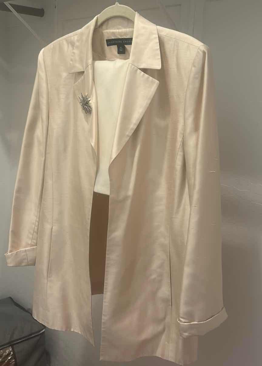 View 1 of WOMENSWEAR / JOSEPHINE CHAUS 100% SILK JACKET WITH BROOCH AND IVORY SKIRT, BOTH SIZE 16