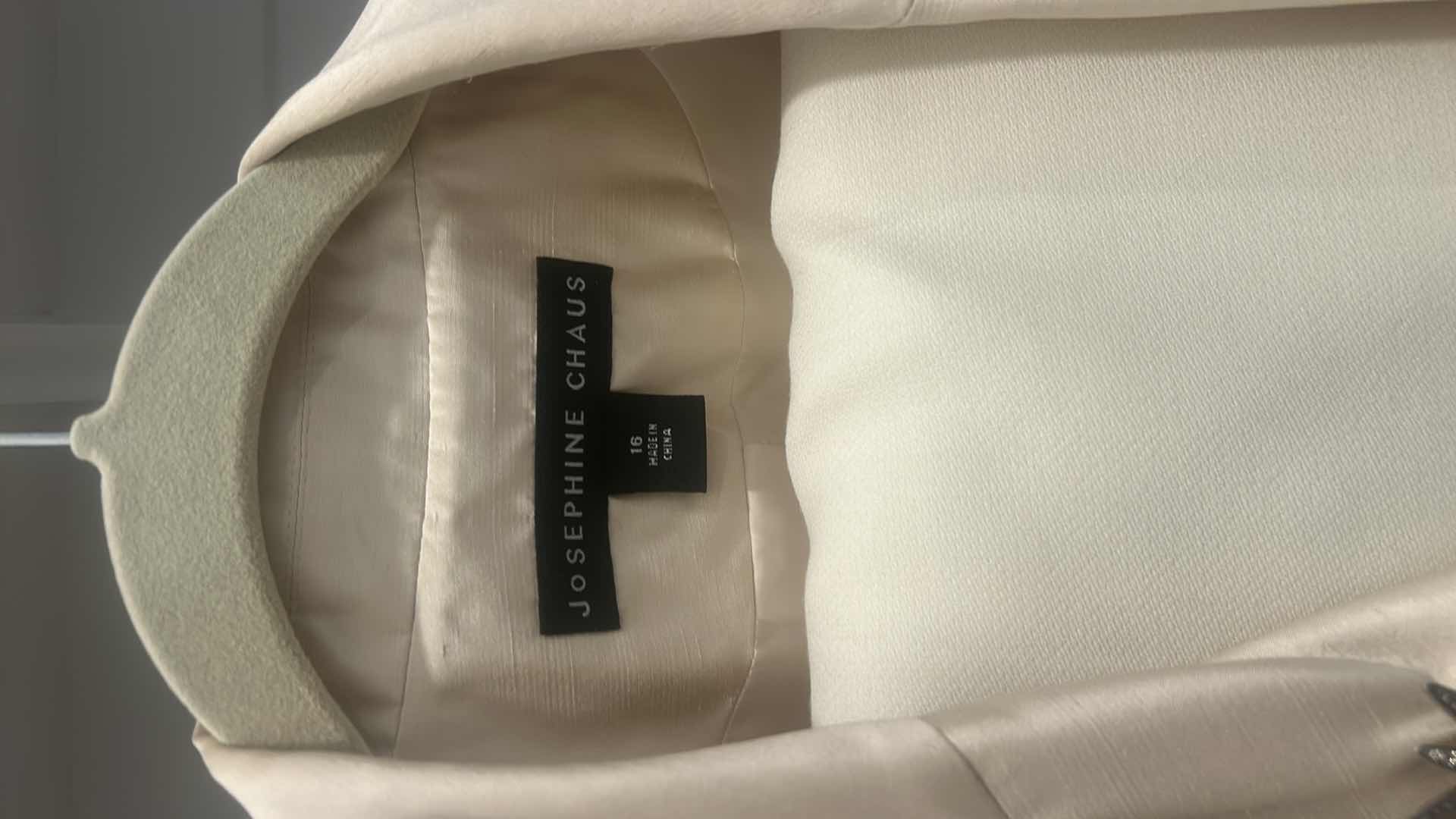 View 4 of WOMENSWEAR / JOSEPHINE CHAUS 100% SILK JACKET WITH BROOCH AND IVORY SKIRT, BOTH SIZE 16