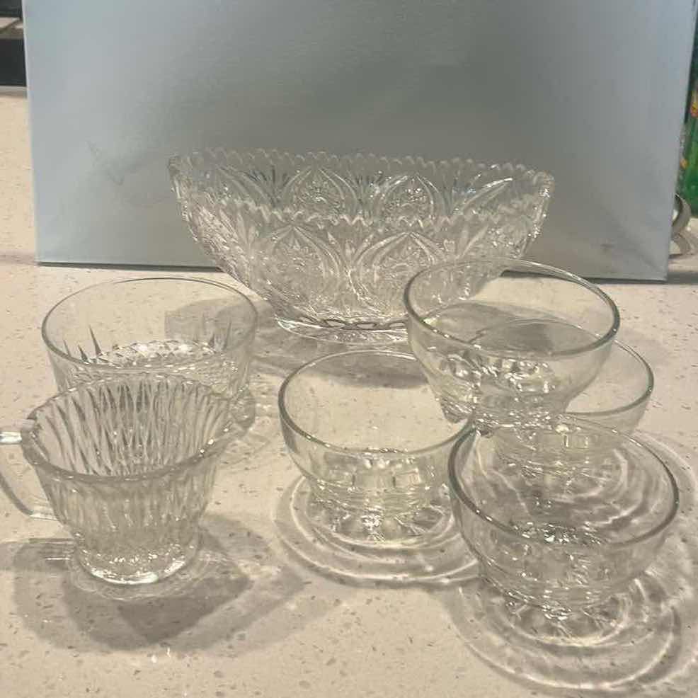 Photo 1 of 7 PC CRYSTAL BOWLS AND SMALL PITCHER