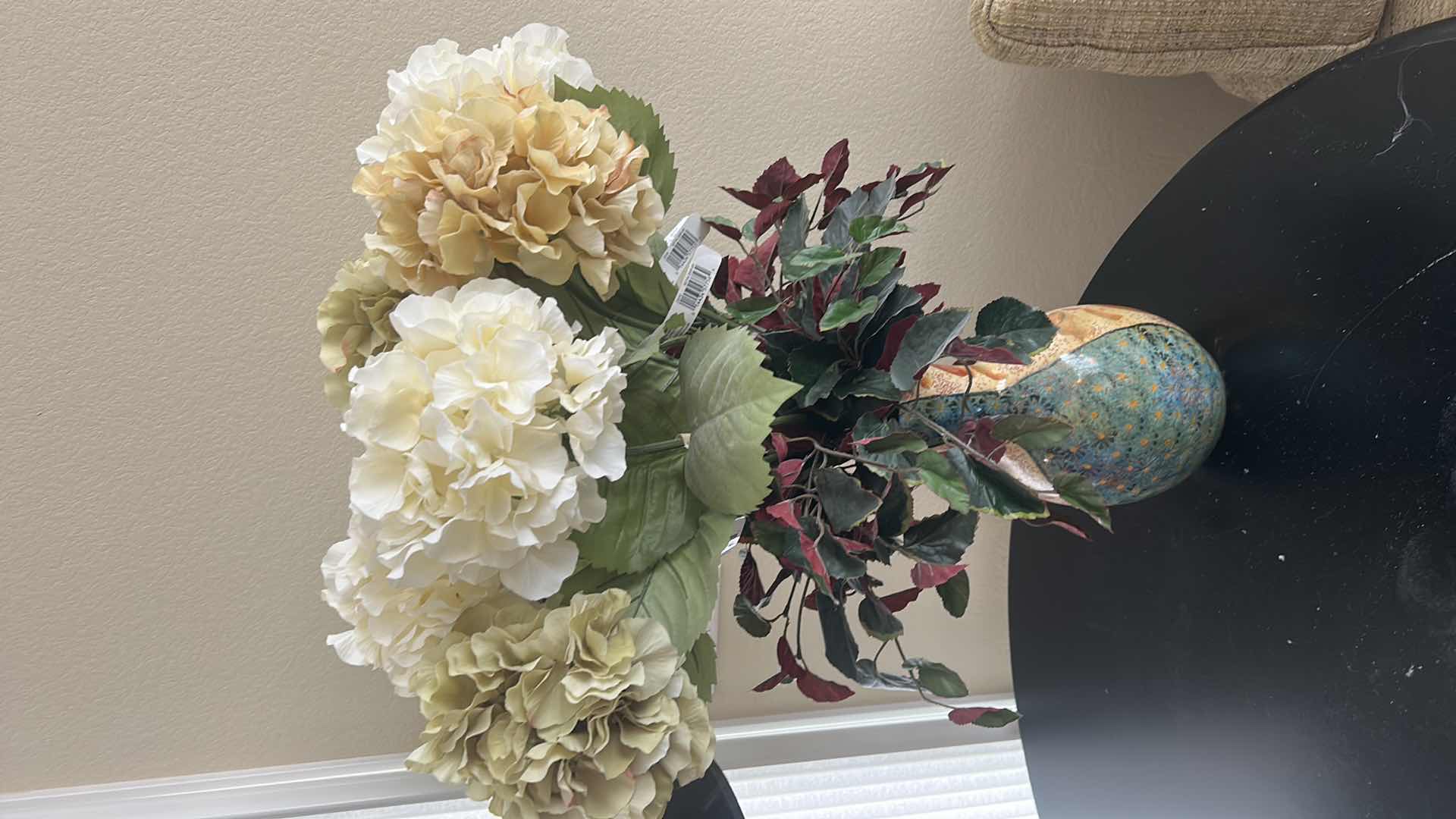 Photo 1 of CERAMIC VASE WITH FAUX FLORAL H29.5”