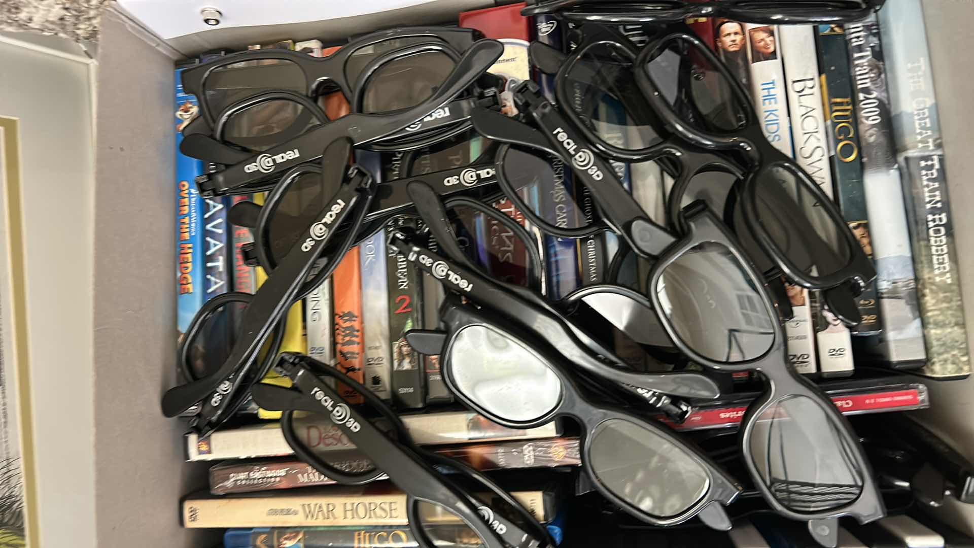 Photo 1 of BOX OF DVD’s, CD’s & 3D GLASSES