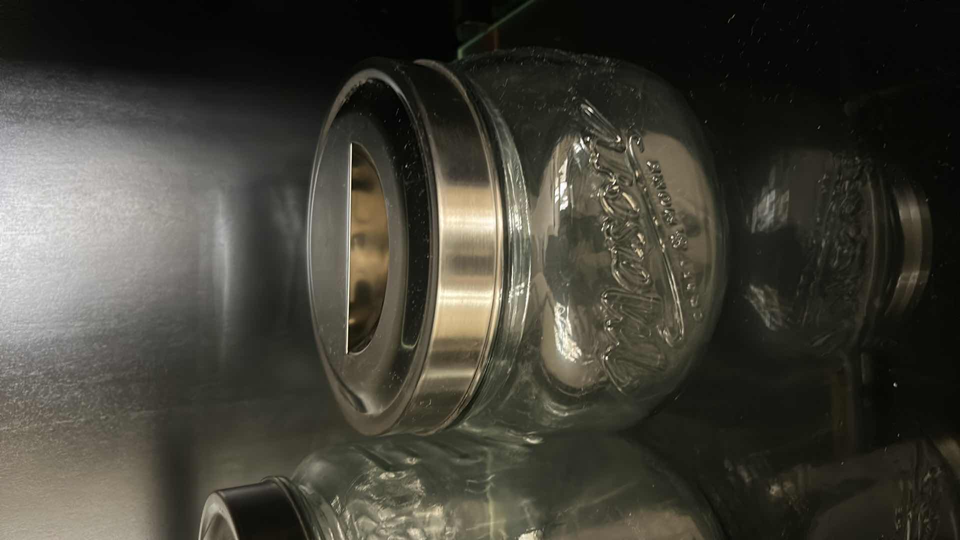 Photo 4 of CANISTER SET- 3 LARGE MASON JARS (LARGEST H9.25”