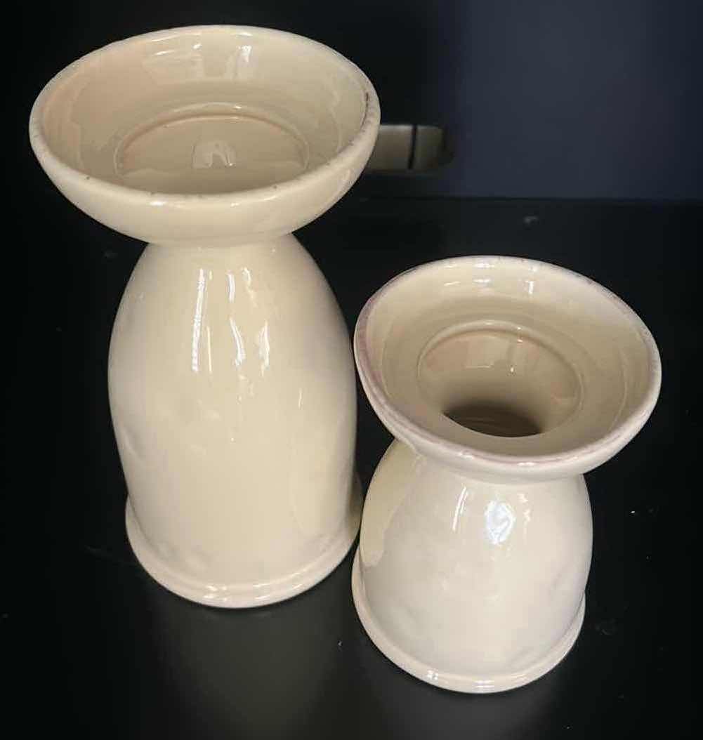 Photo 1 of 2 VIETRI CANDLE HOLDER / VASES FROM ITALY (TALLEST H7.5”)