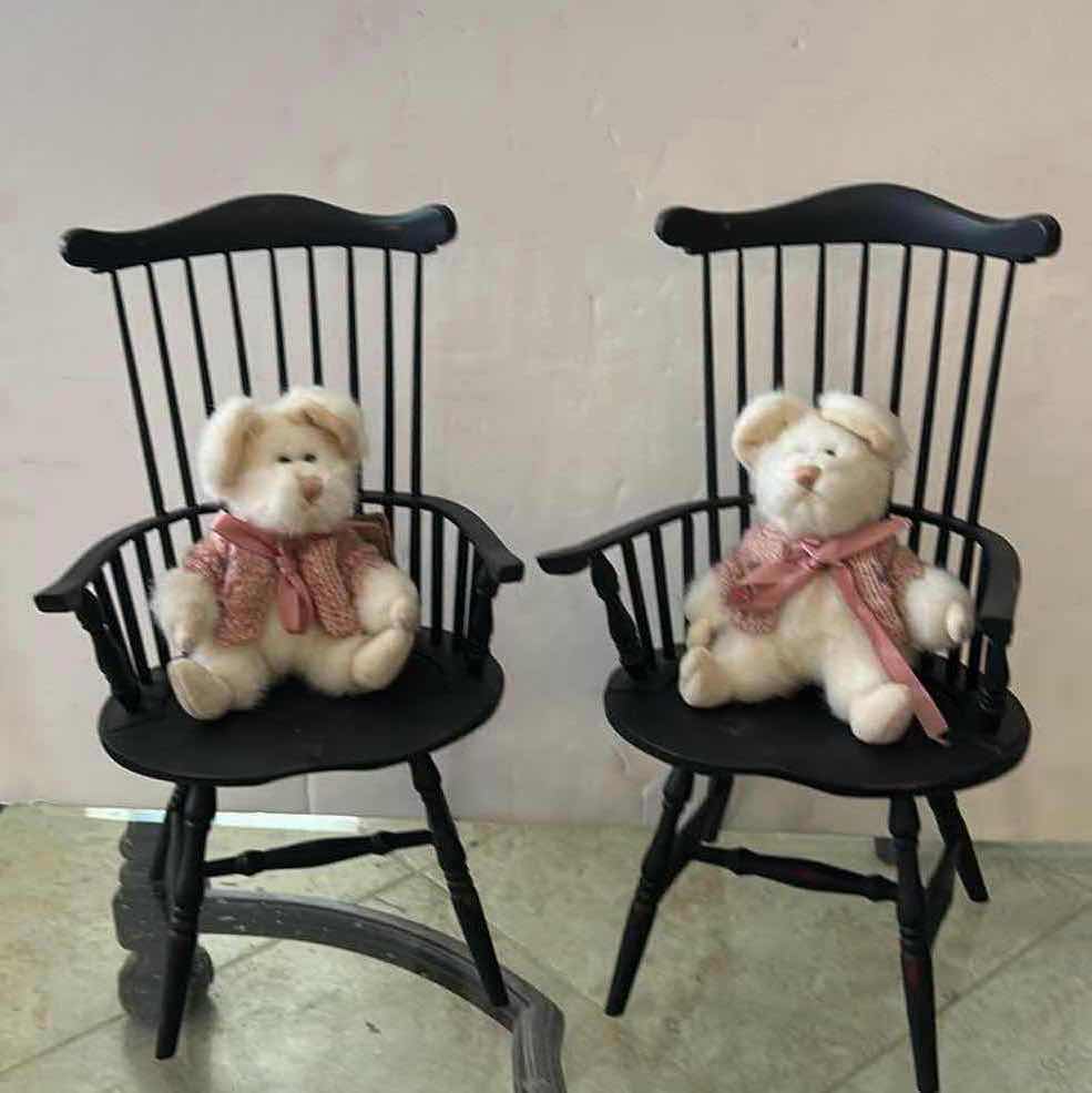Photo 1 of 2 BOYDS BEARS AND 2 BOYDS CHAIRS H14.5”