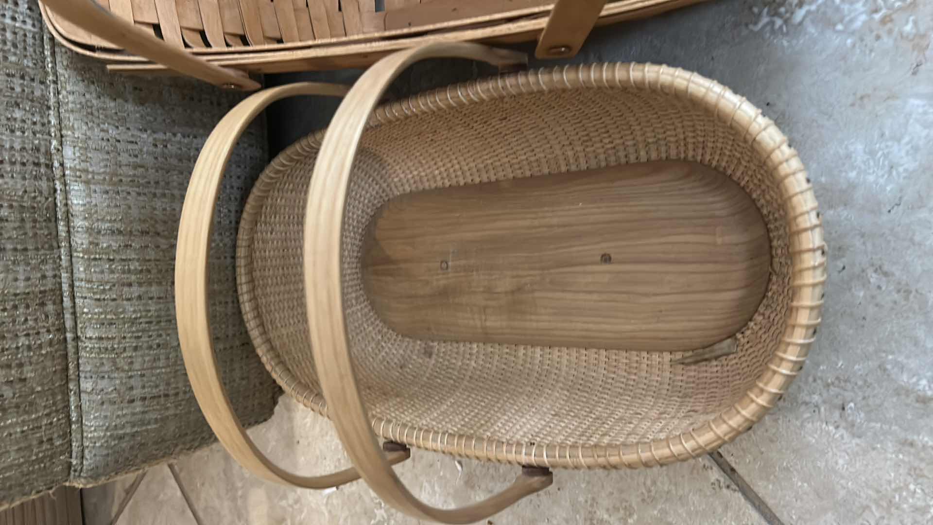 Photo 1 of 4 WOVEN BASKETS (2 LONGABERGER) AND  NEW WILLIAMS SONOMA KITCHEN TOWELS