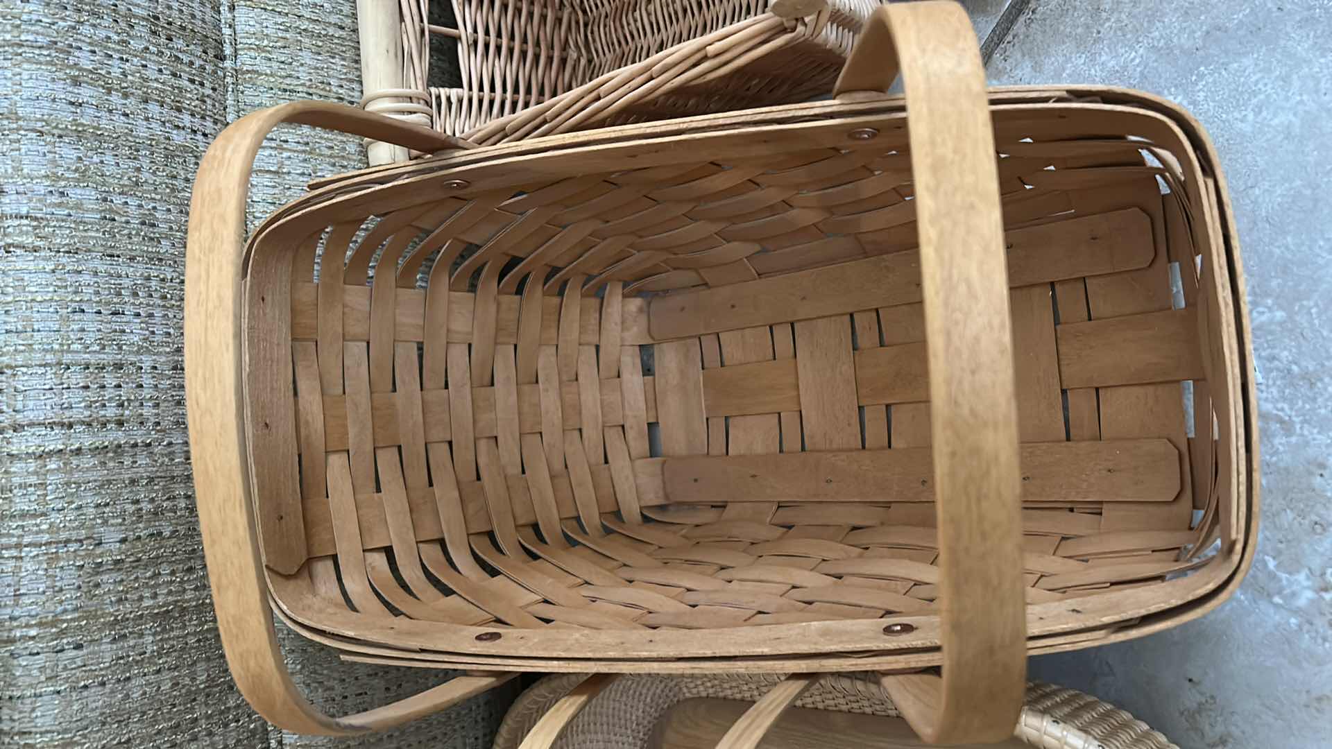 Photo 1 of 4 WOVEN BASKETS (2 LONGABERGER) AND  NEW WILLIAMS SONOMA KITCHEN TOWELS