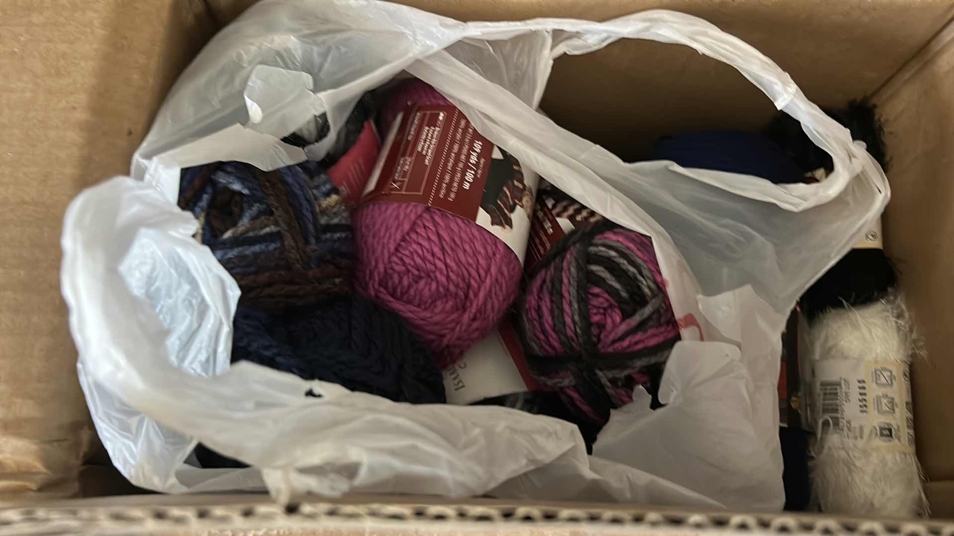 Photo 3 of BOX OF YARN AND CROCHET NEEDLES