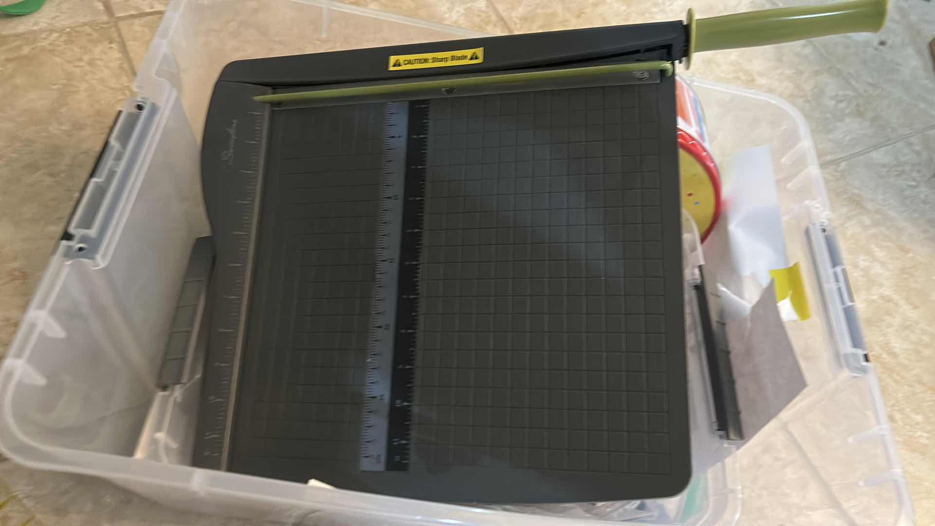 Photo 1 of BIN FULL OF CRAFT SUPPLIES