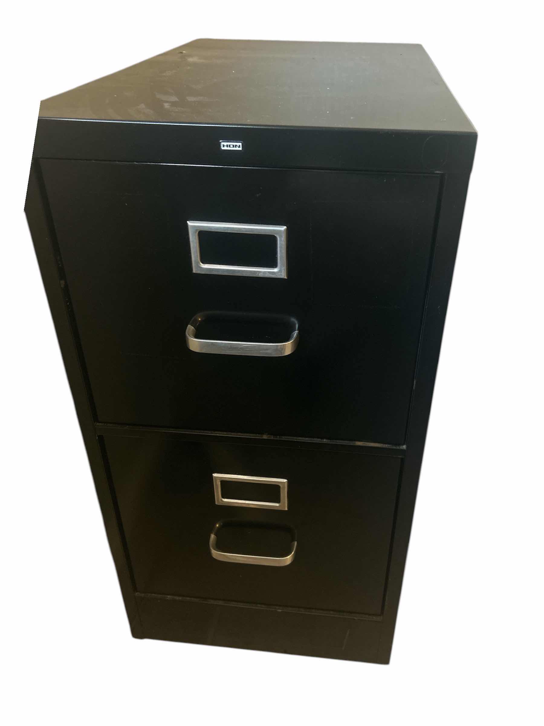Photo 1 of 2 DRAWER BLACK METAL FILE CABINET 15“ x 25“ x 29“