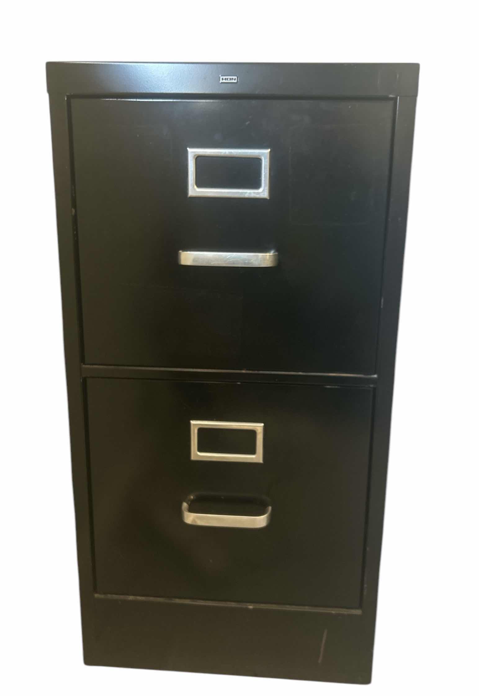 Photo 1 of 2 DRAWER BLACK METAL FILE CABINET 15“ x 25“ x 29“