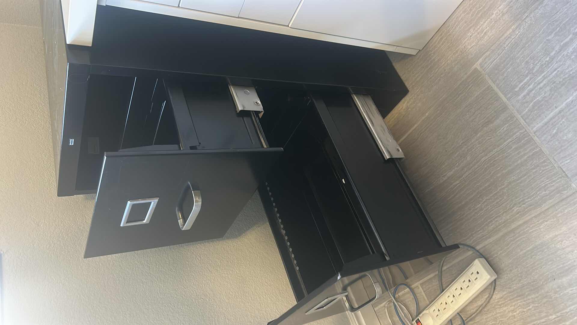 Photo 1 of 2 DRAWER BLACK METAL FILE CABINET 15“ x 25“ x 29“