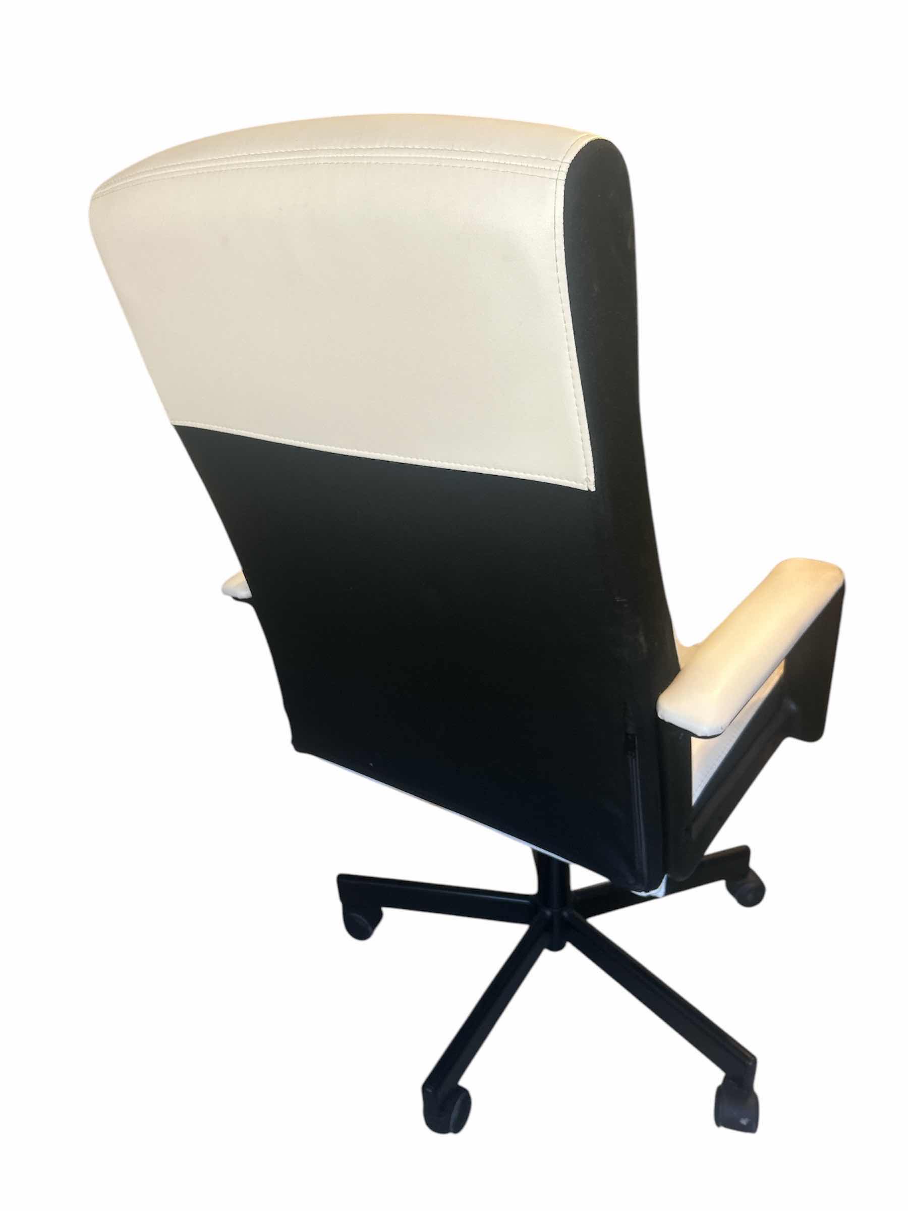 View 3 of MILLBERGET IVORY AND BLACK EXECUTIVE OFFICE CHAIR