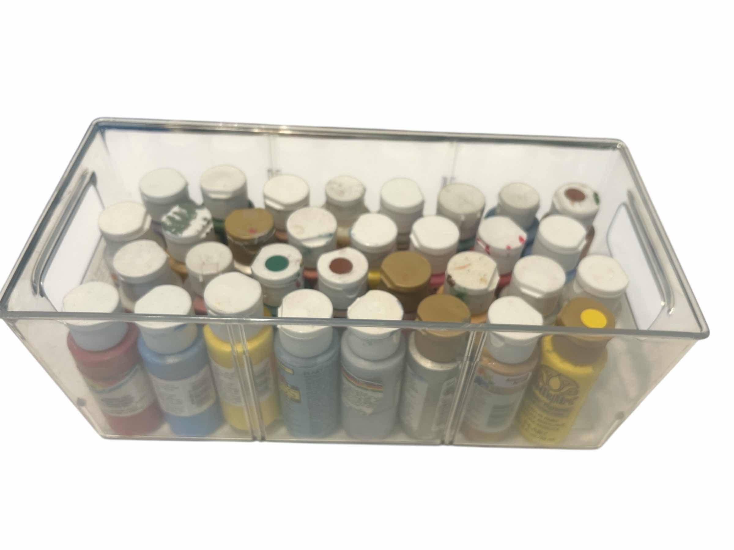 Photo 1 of 32 ACRYLIC PAINTS AND CONTAINER