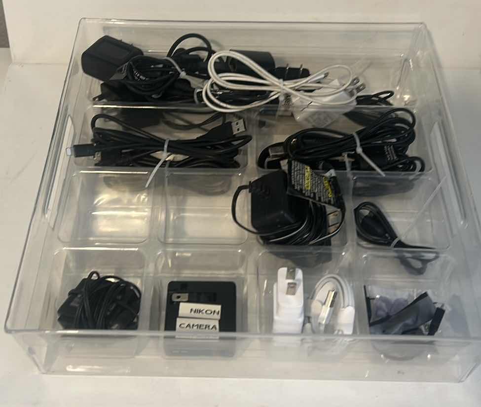 Photo 1 of CHARGING CORDS IN ACRYLIC ORGANIZER