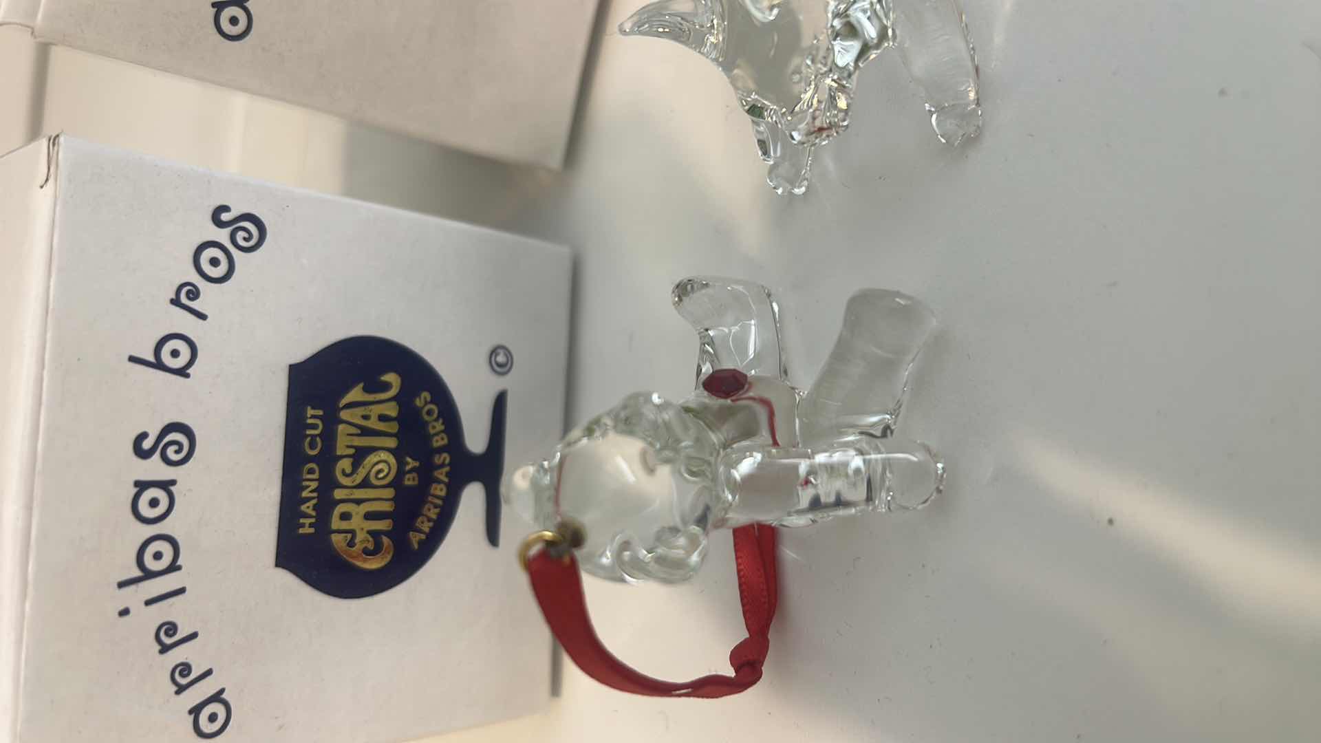 Photo 1 of 2 ARRIBAS BROS HAND CUT MINIATURE GLASS STATUES / BEAR AND PIG H1.5”