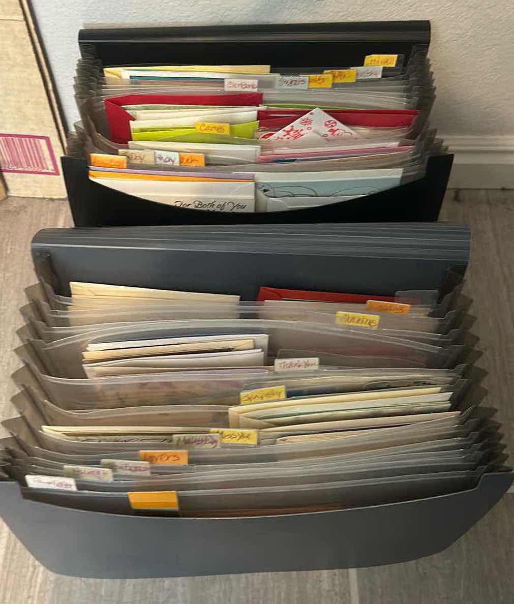 Photo 1 of 2 EXPANDABLE FILE FOLDERS WITH GREETING CARDS