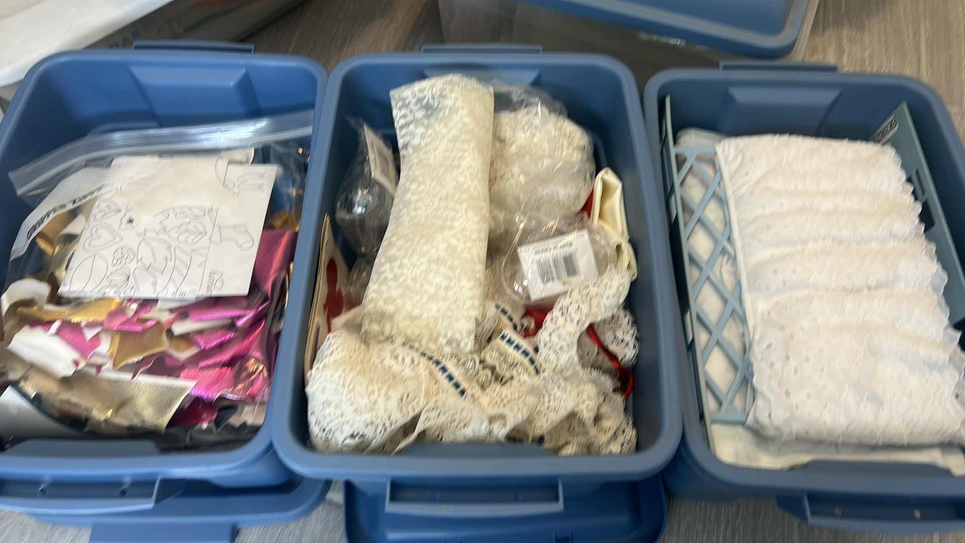 Photo 6 of 3 TOTES OF FABRIC AND LACE