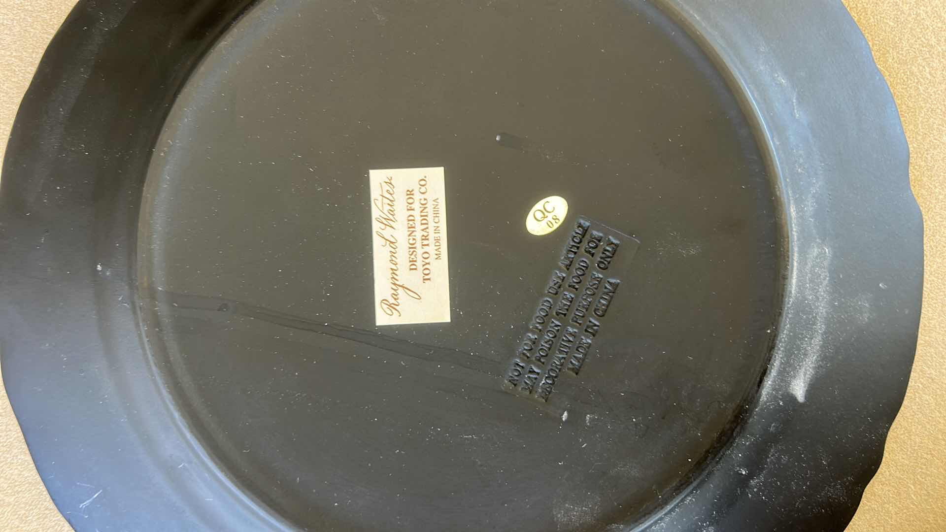 Photo 1 of 2 ORNATE BLACK AND GOLD DECORATIVE PLATES  10.5” ON STANDS