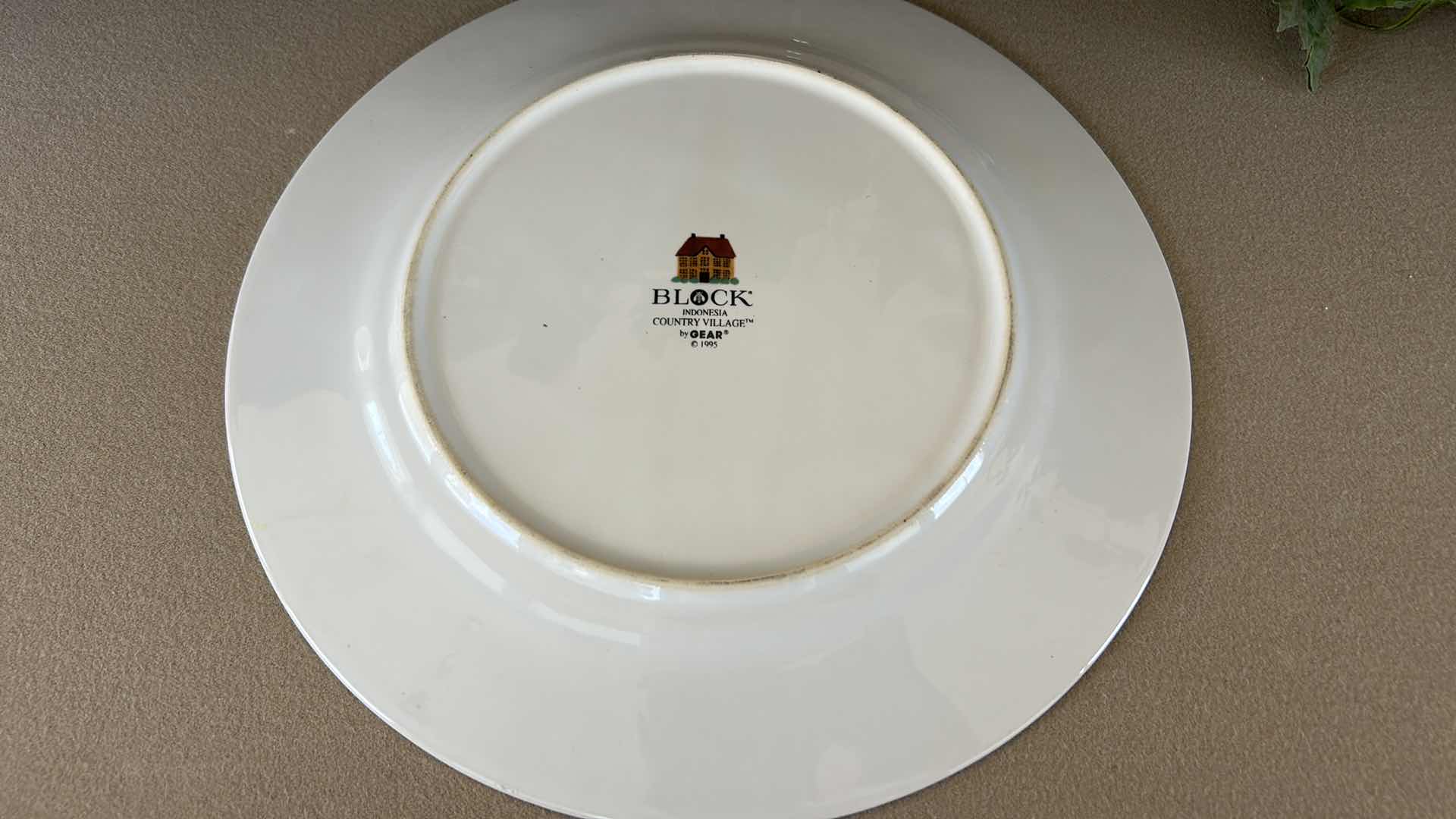 Photo 1 of 2-FAUX GRAPE PLANT ARRANGEMENTS IN DECORATIVE METAL CONTAINERS, 12” COUNTRY VILLAGE COLLECTOR'S PLATE