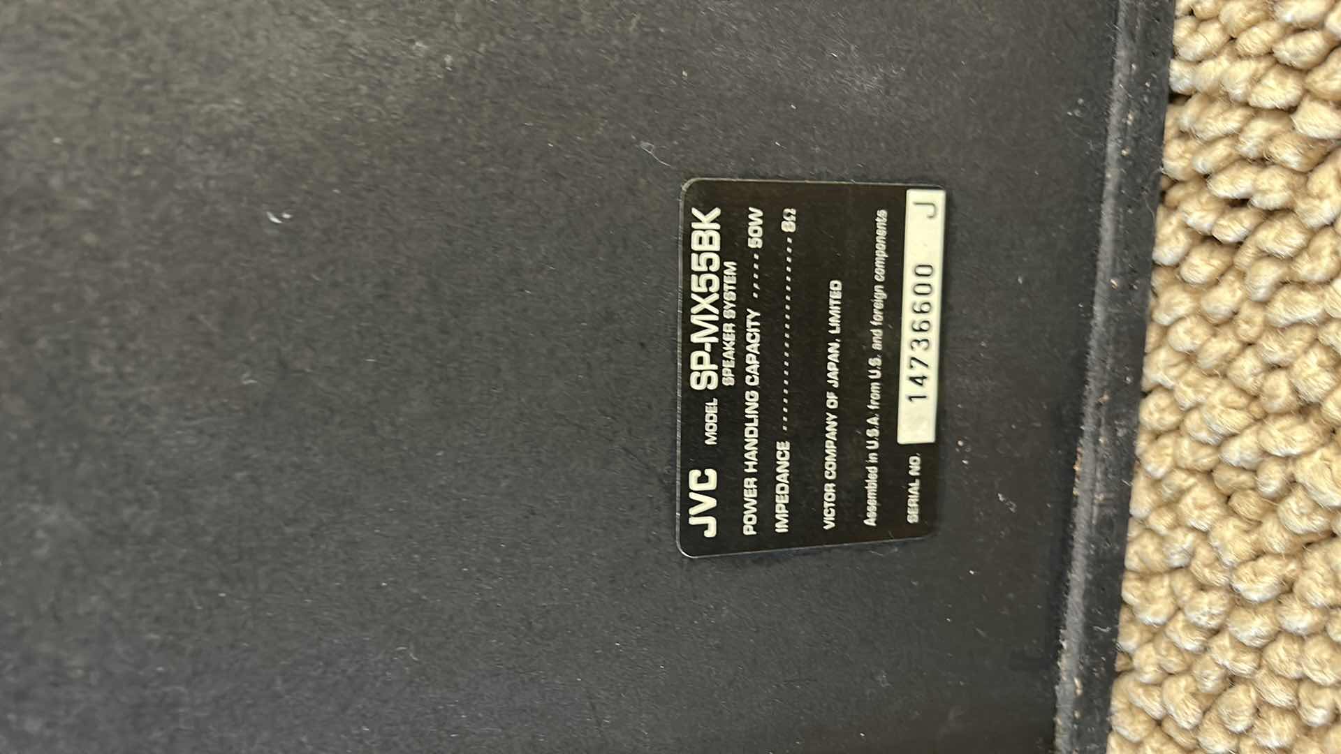 Photo 1 of 2-JVC BOOKSHELF SPEAKERS-MODEL SP-MX55BK