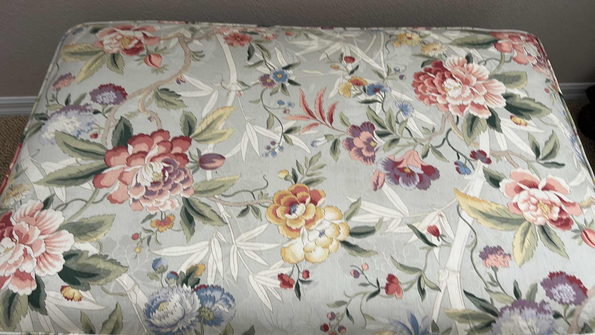 Photo 1 of FLORAL FABRIC OTTOMAN 40” x 26” x 17”