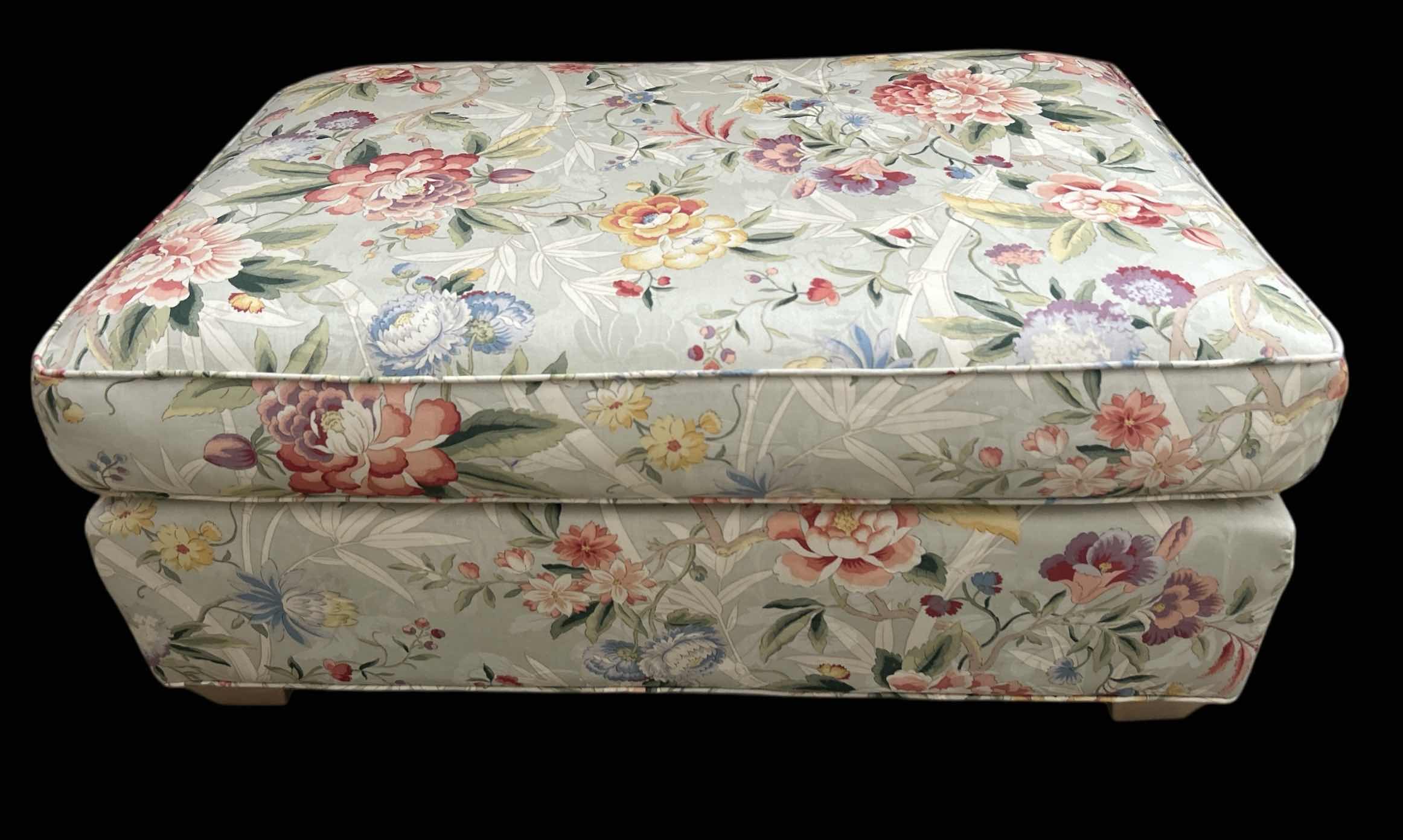 Photo 1 of FLORAL FABRIC OTTOMAN 40” x 26” x 17”