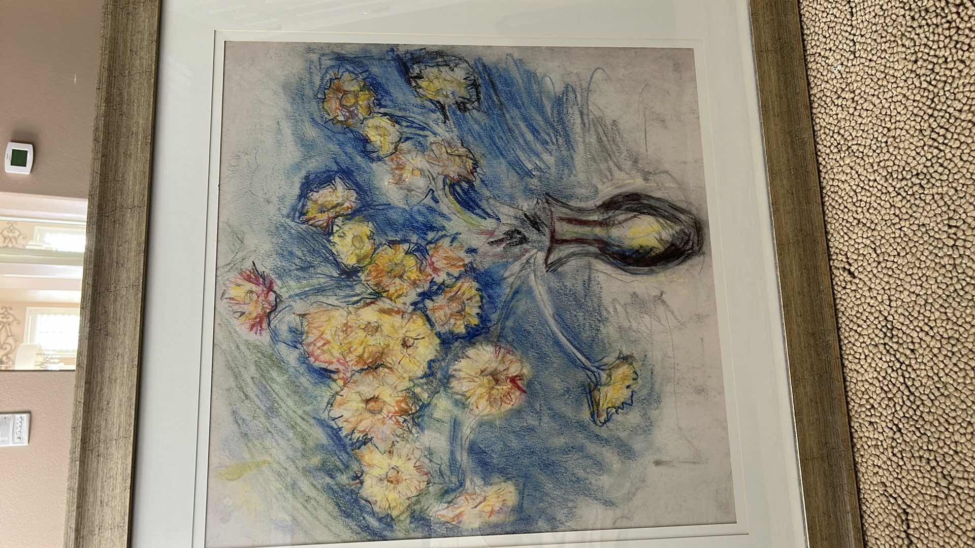 Photo 1 of FRAMED "FLOWERS IN VASE" ARTWORK 34.5“ x 34.5“