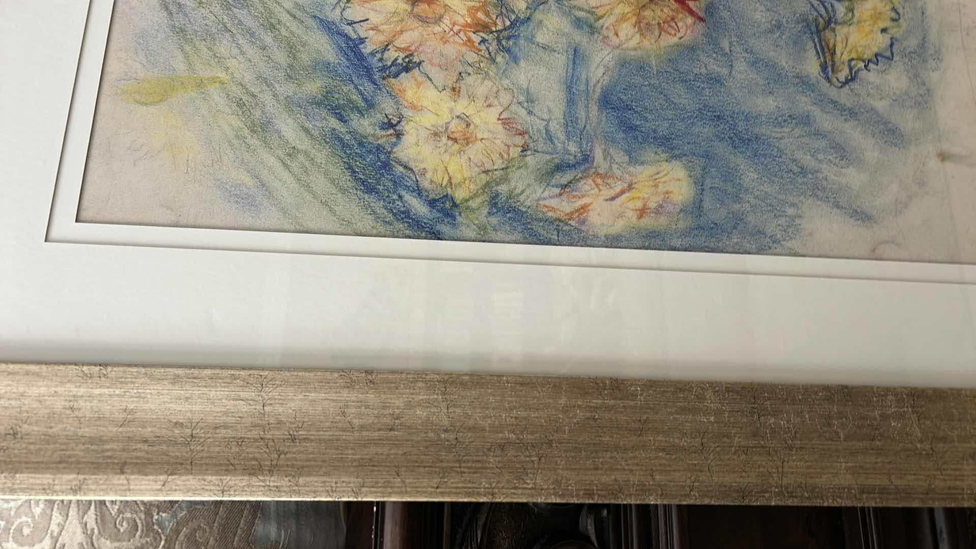 Photo 1 of FRAMED "FLOWERS IN VASE" ARTWORK 34.5“ x 34.5“