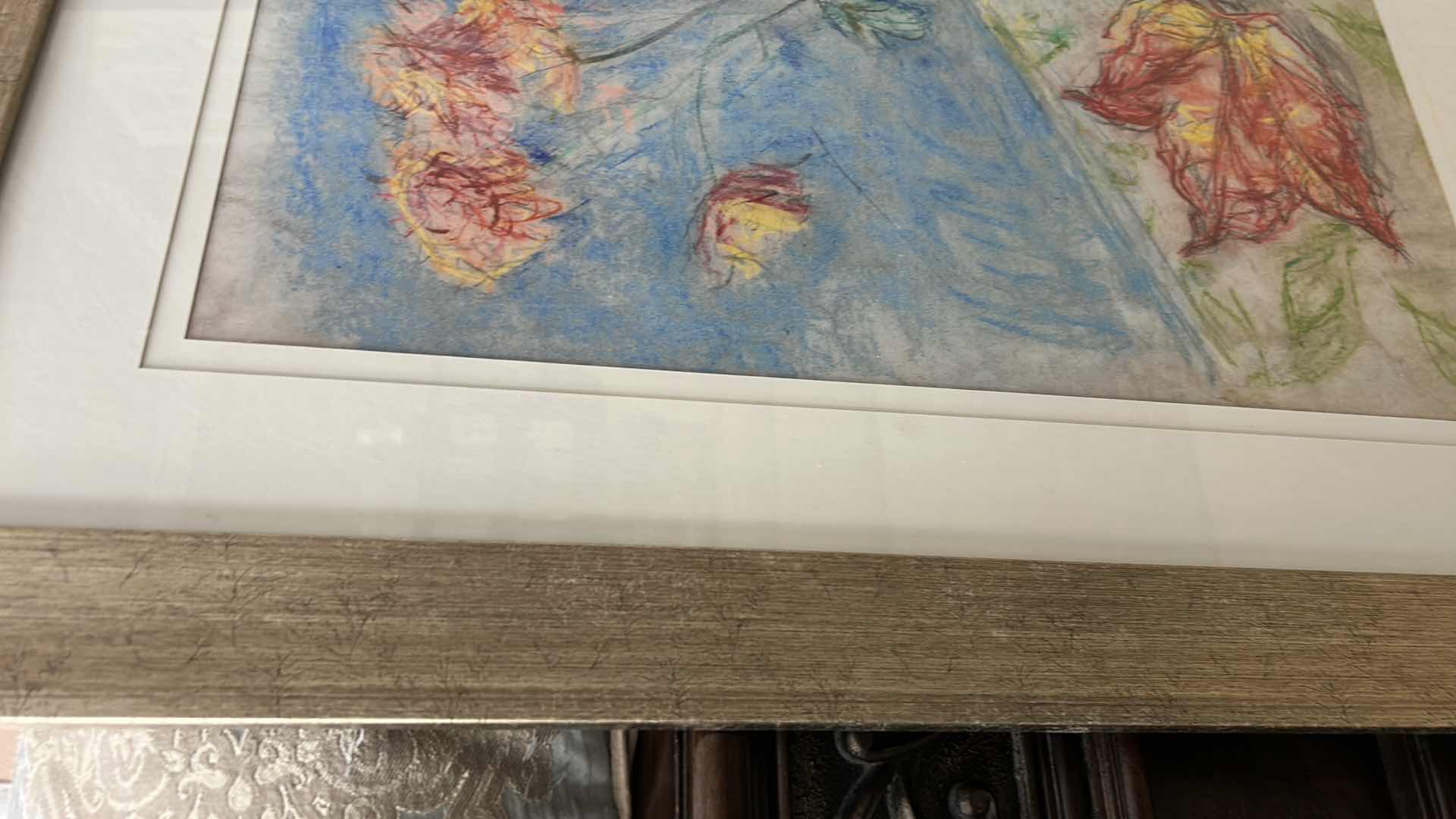 Photo 1 of FRAMED "FLOWERS IN VASE" ARTWORK 34.5“ x 34.5“