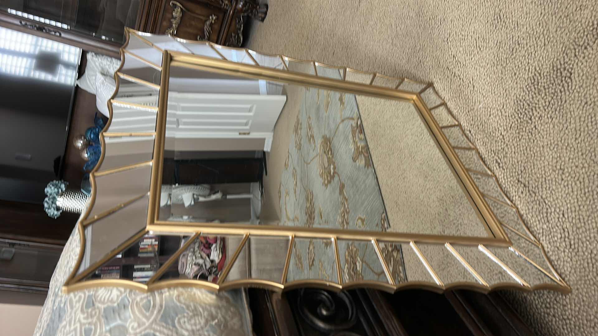 Photo 1 of GOLD FRAMED BEVELED GLASS MIRROR 31 1/2 x 25 1/2