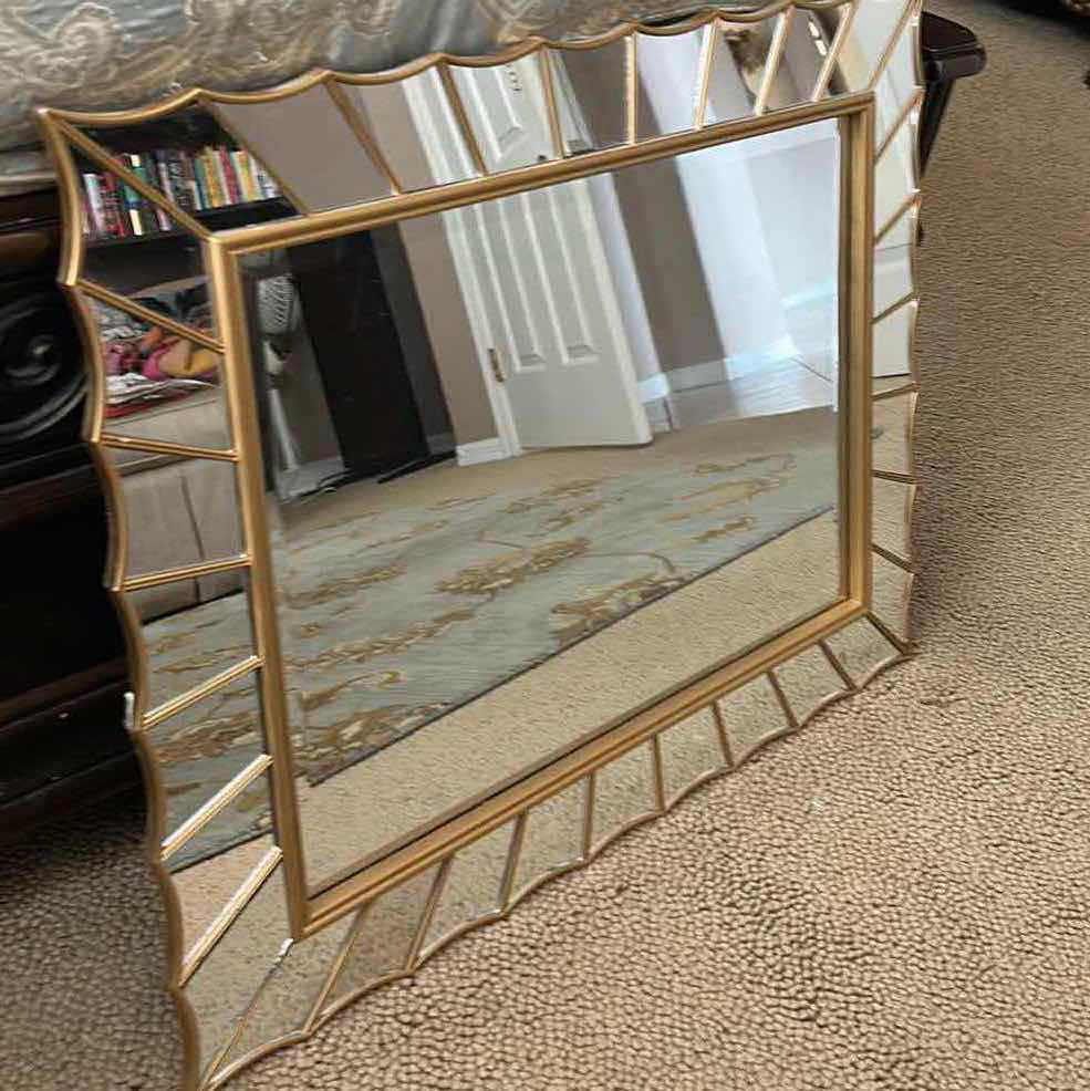 Photo 1 of GOLD FRAMED BEVELED GLASS MIRROR 31 1/2 x 25 1/2